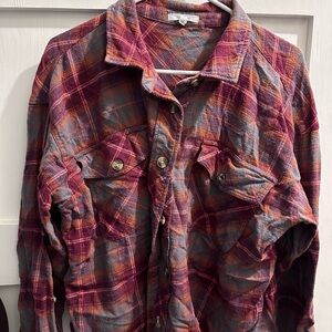 Plaid Button-Up Shirt